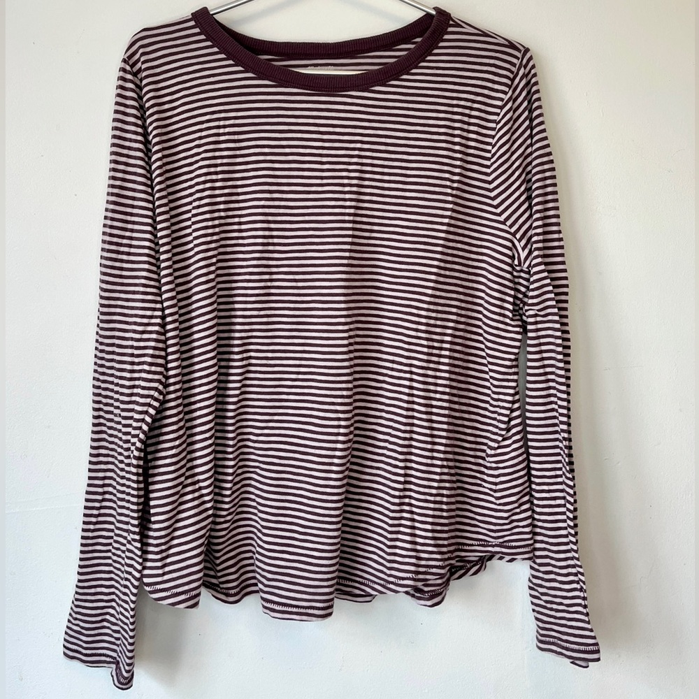 Madewell Striped Long Sleeve Light Cotton Tee Size XXL